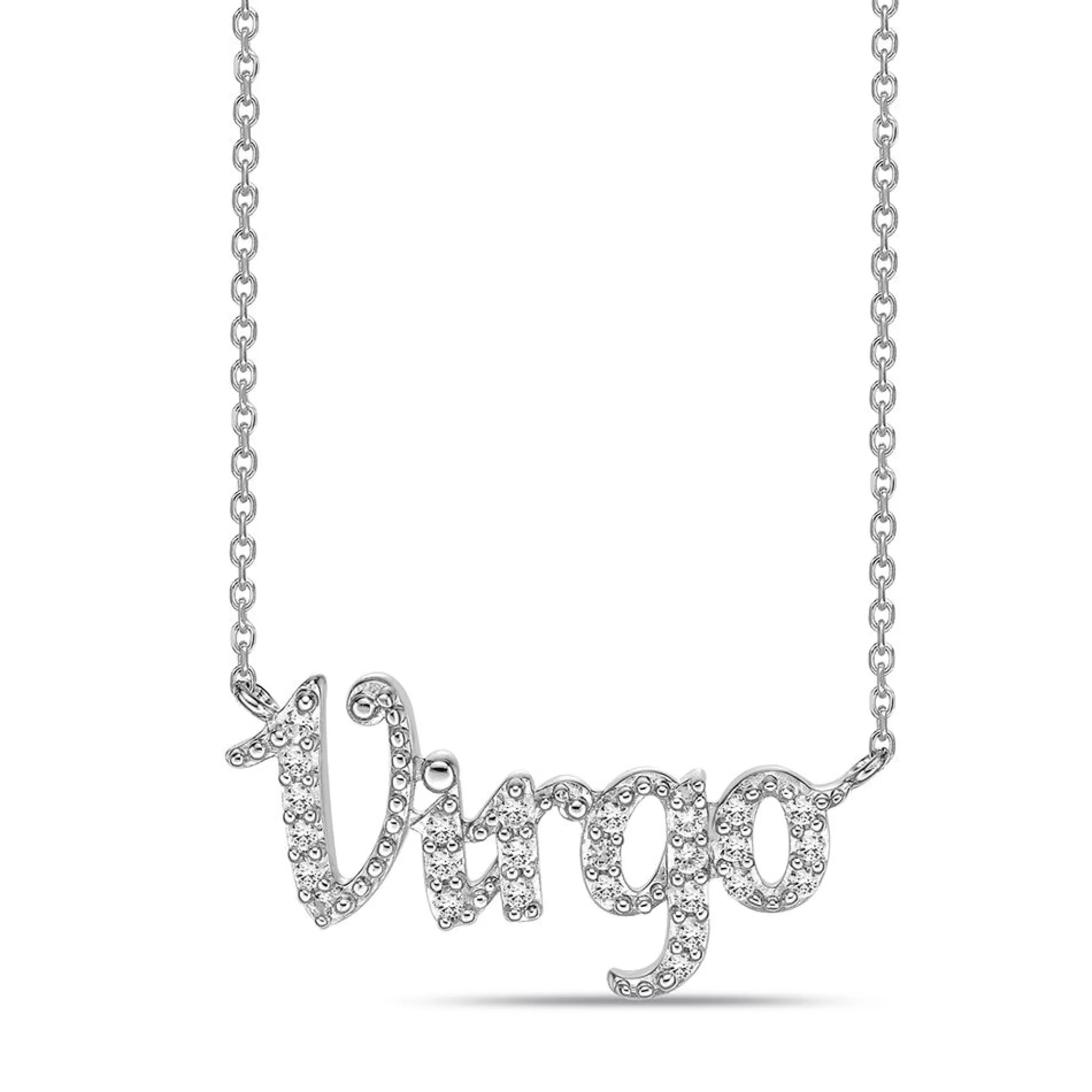 Necklaces & Pendants^* Virgo Lab Created White Sapphire Necklace In Sterling Silver