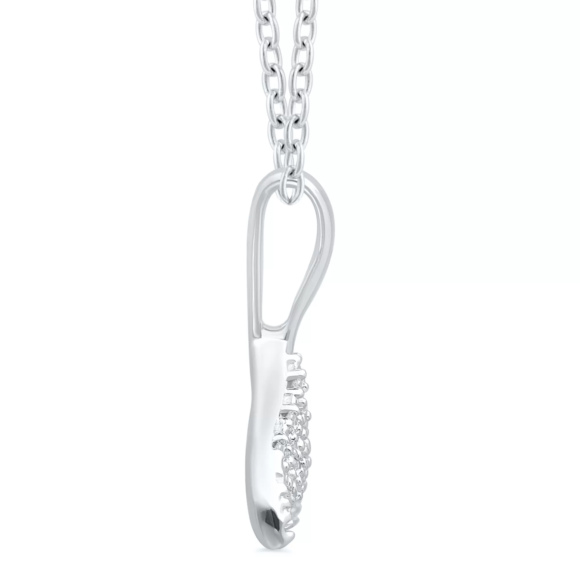 Necklaces & Pendants^* Whale Tail Pendant With Diamond Accents In Sterling Silver