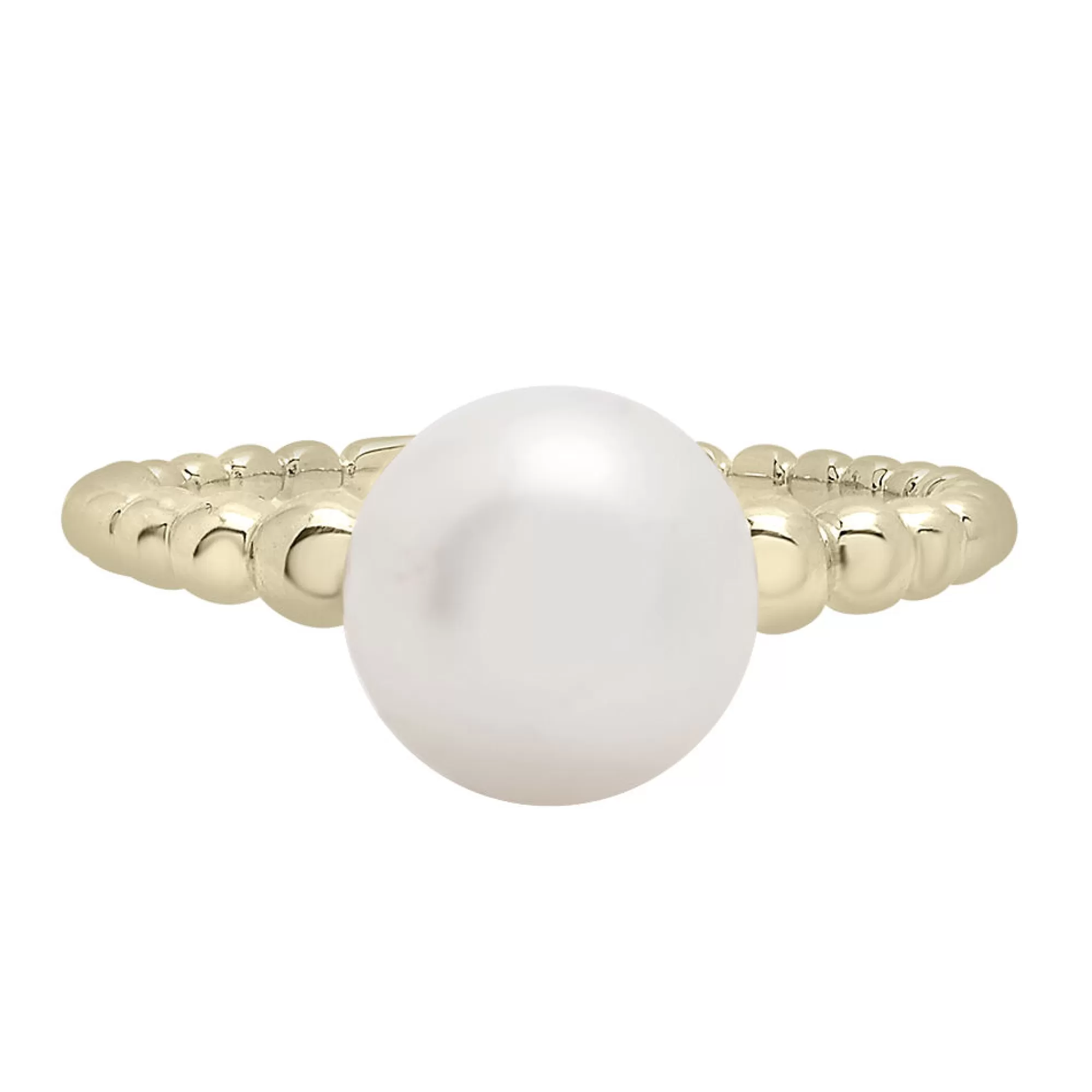 Rings^Layering & Stacking White Freshwater Pearl Ring In 10K Yellow Gold