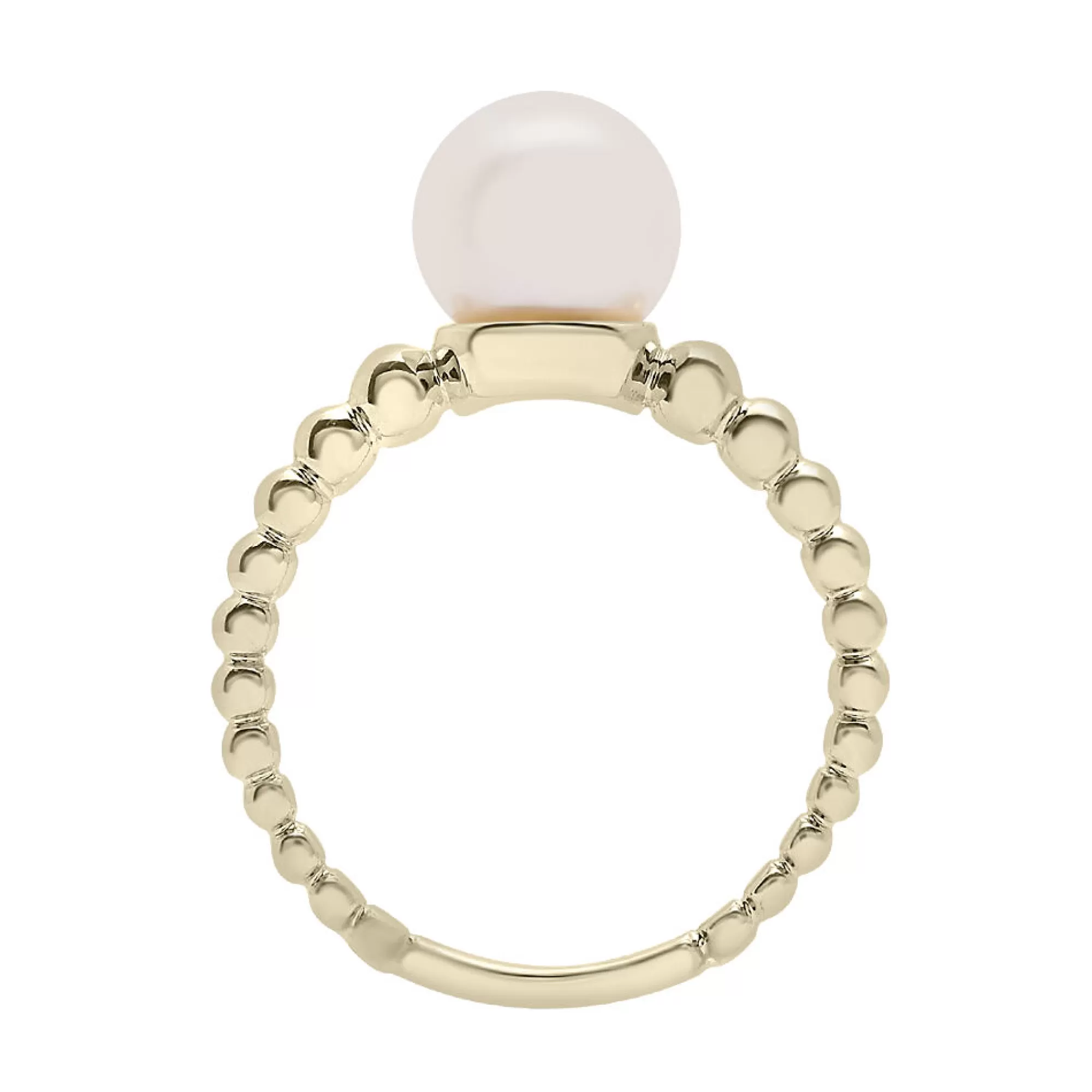 Rings^Layering & Stacking White Freshwater Pearl Ring In 10K Yellow Gold